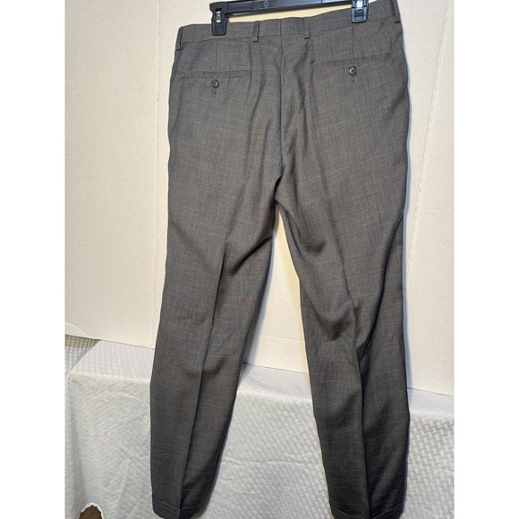RALPH LAUREN Men's 34X 30 Gray Dress Pants Pleated Cuffed Pre-owned Excellent - Picture 6 of 12